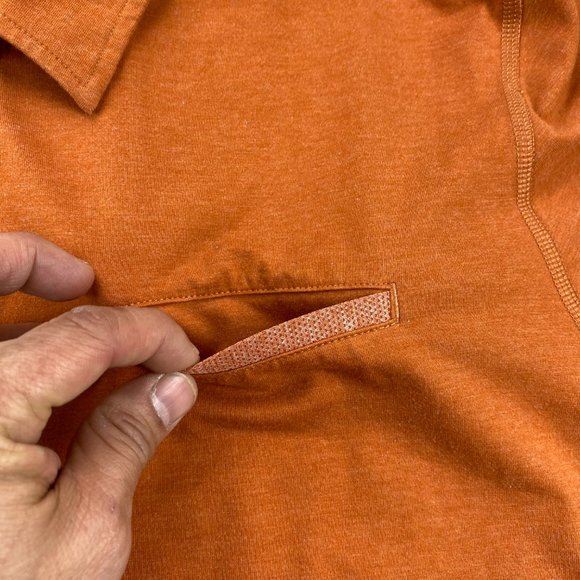 Eddie Bauer Free Dry Golf Shirt Men Large L Orange Casual Breathable Mesh Back - Picture 4 of 9
